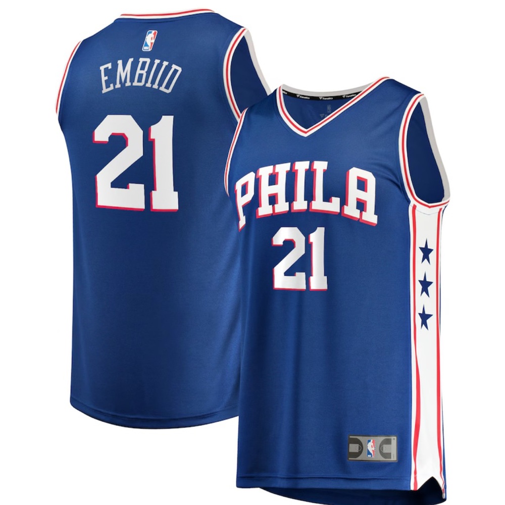 Joel Embiid #21 76ers Youth Small Fanatics NBA Jersey Blue